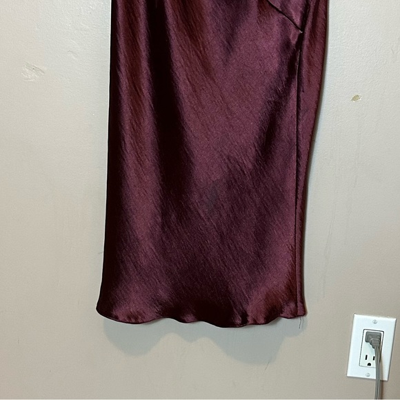 Plum Slip Midi Dress with Long Sleeves Size 14 - Picture 3 of 6